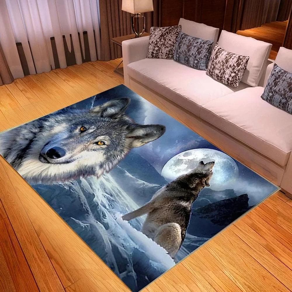 늑대 프린트 카펫 거실 침실 고양이 문 매트 베란다 주방 욕실