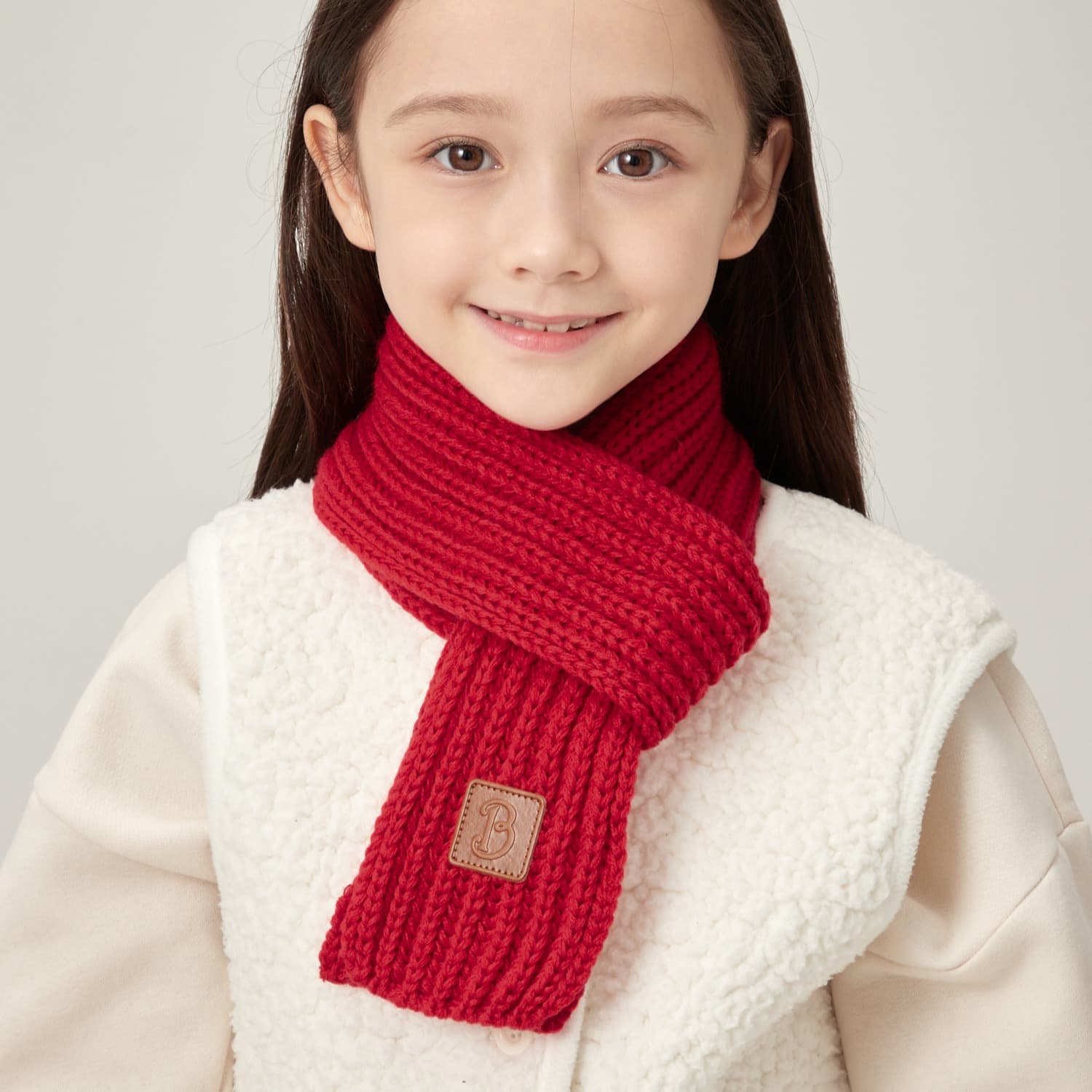 베이스알파에센셜 아동용 베이직 니트 머플러