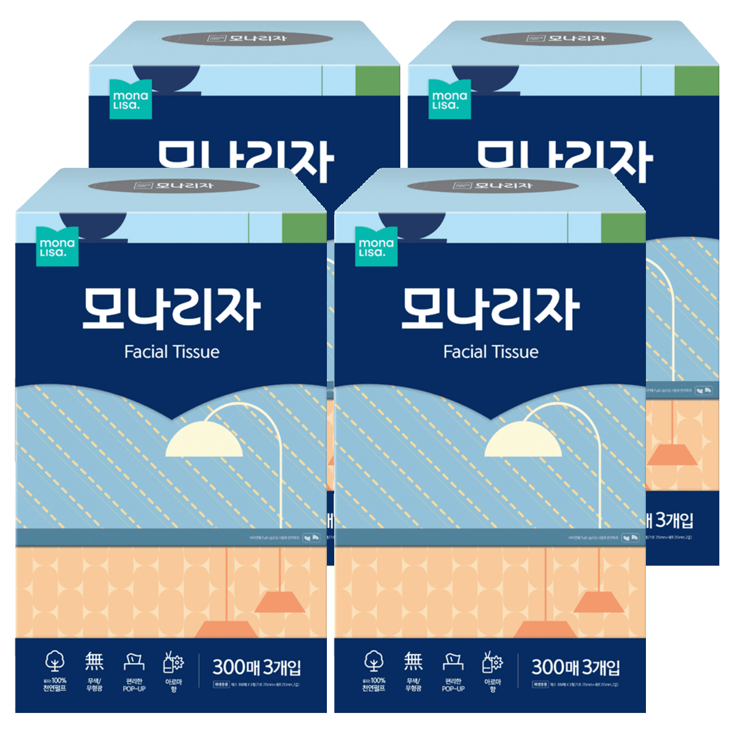 모나리자 천연펄프 미용티슈 2겹 이미지 1